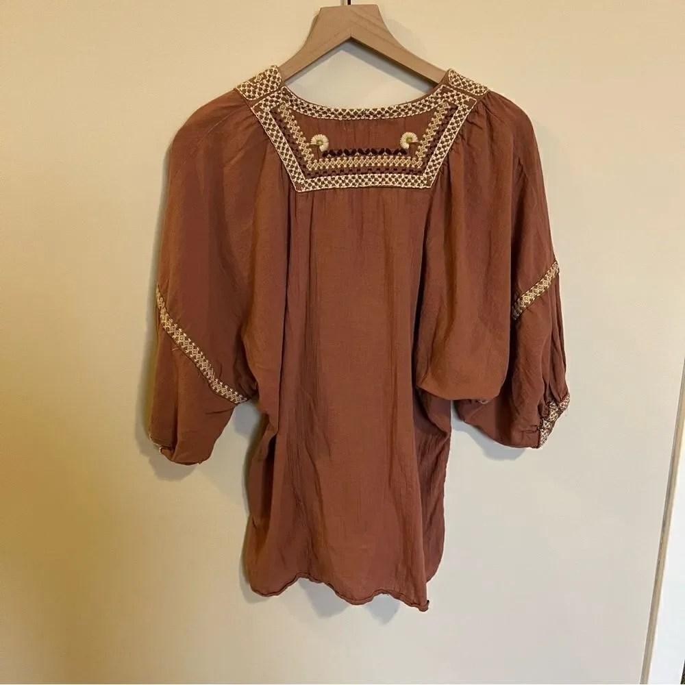 Max Studio Boho Printed Top - Picture 4 of 11